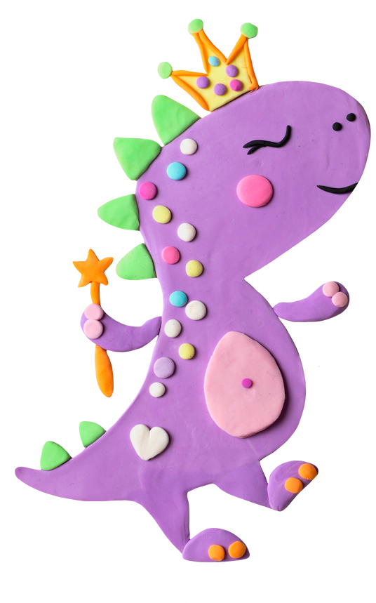 Purple Cute Clay Dinosaur